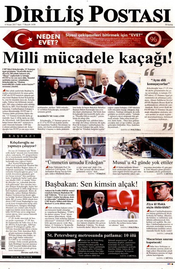 4 Nisan 2017 gazete manşetleri - 20