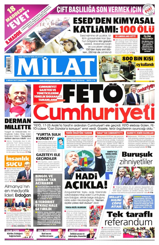 5 Nisan 2017 gazete manşetleri - 20