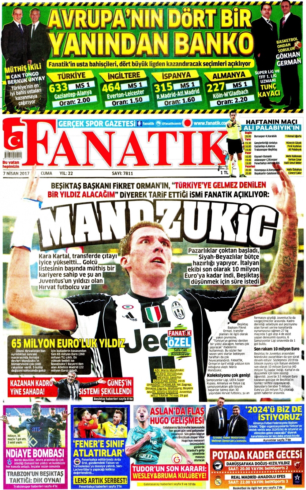 7 Nisan 2017 gazete manşetleri - 1