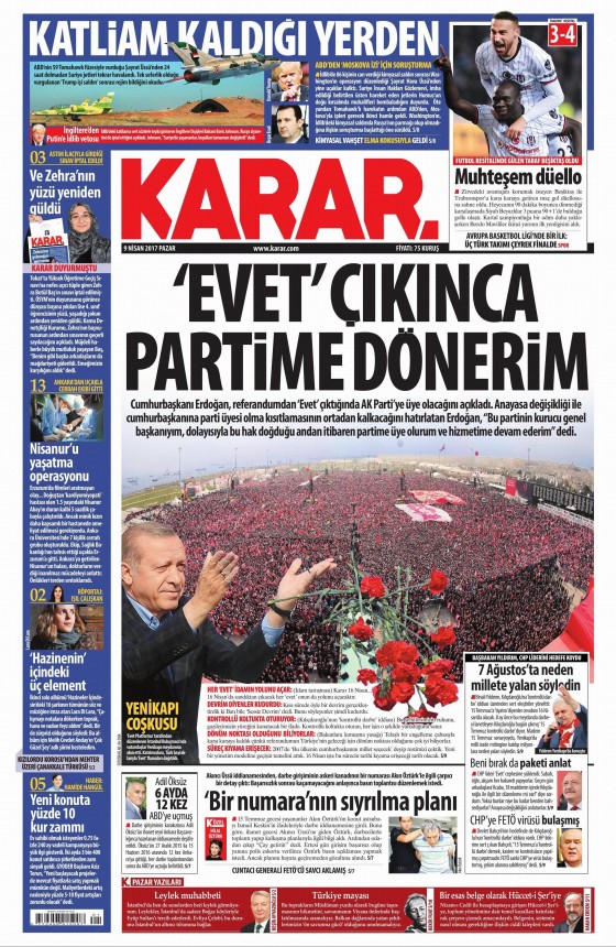 9 Nisan 2017 gazete manşetleri - 7