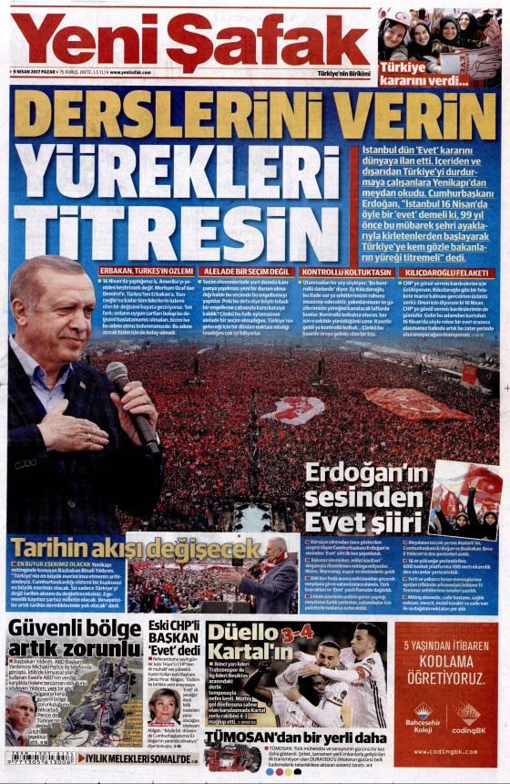 9 Nisan 2017 gazete manşetleri - 8