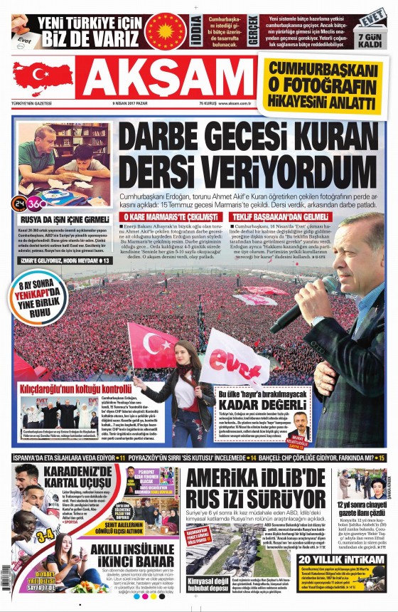 9 Nisan 2017 gazete manşetleri - 10