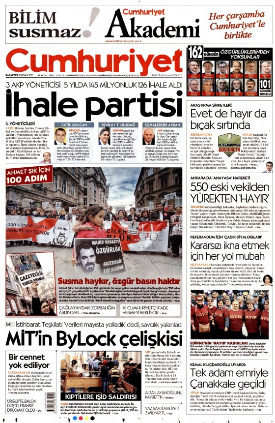 10 Nisan 2017 gazete manşetleri - 467