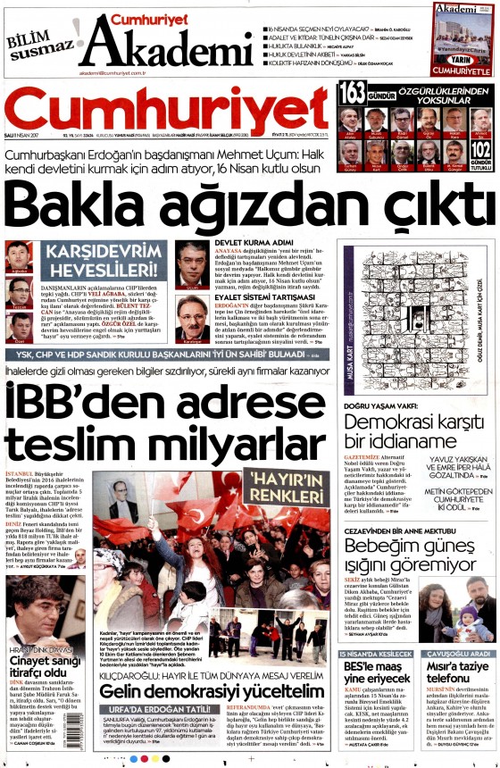 11 Nisan 2017 gazete manşetleri - 7