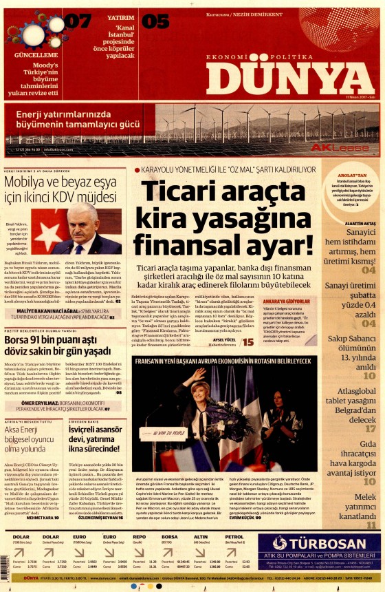 11 Nisan 2017 gazete manşetleri - 2