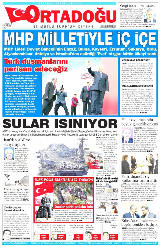 11 Nisan 2017 gazete manşetleri - 8