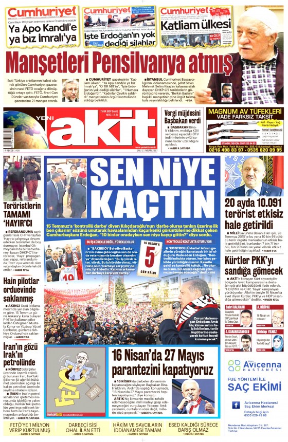11 Nisan 2017 gazete manşetleri - 16