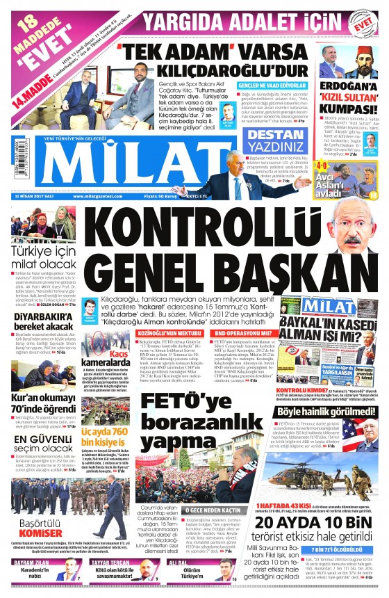 11 Nisan 2017 gazete manşetleri - 20
