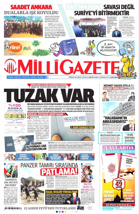 12 Nisan 2017 gazete manşetleri - 7