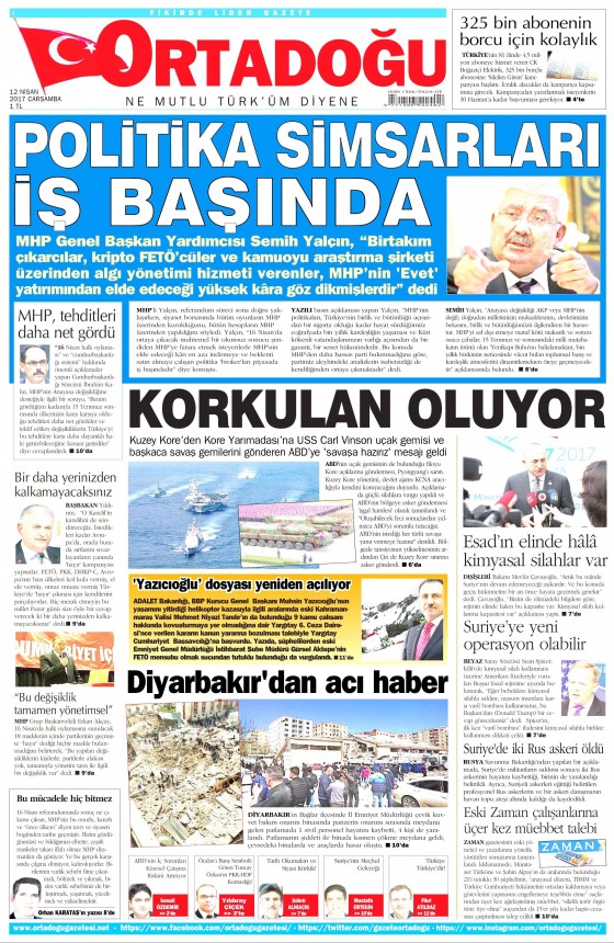 12 Nisan 2017 gazete manşetleri - 8