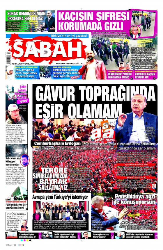 12 Nisan 2017 gazete manşetleri - 15