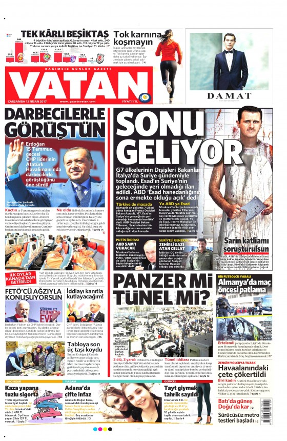 12 Nisan 2017 gazete manşetleri - 12