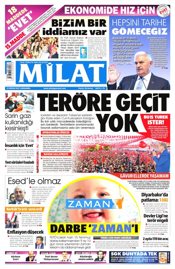 12 Nisan 2017 gazete manşetleri - 20
