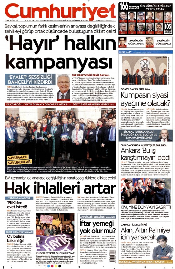 14 Nisan Cuma 2017 gazete manşetleri - 5
