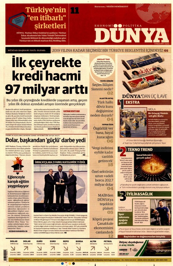 14 Nisan Cuma 2017 gazete manşetleri - 2