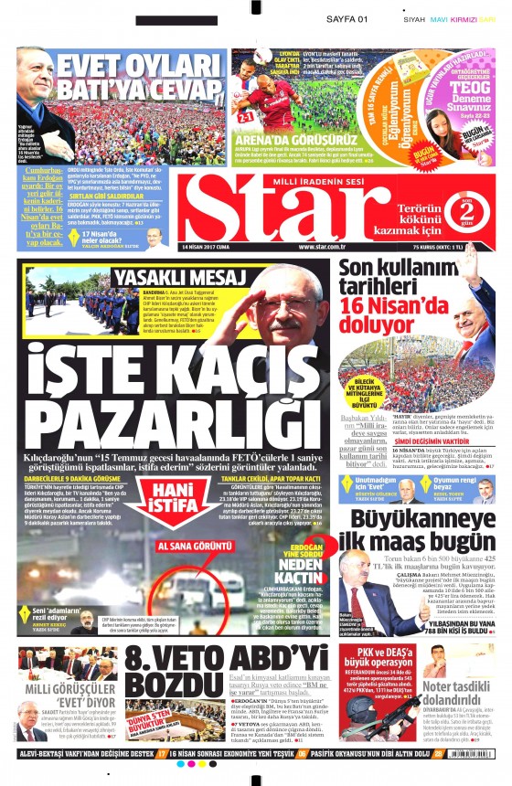14 Nisan Cuma 2017 gazete manşetleri - 10