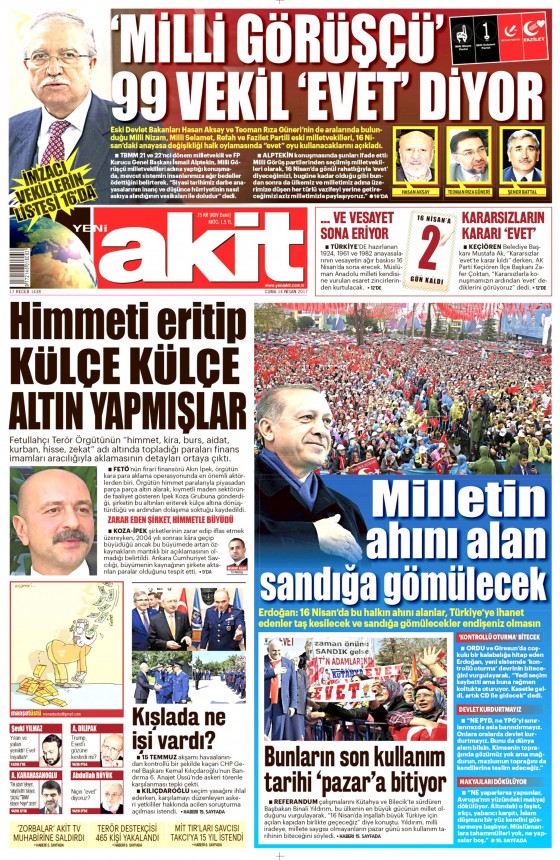 14 Nisan Cuma 2017 gazete manşetleri - 18