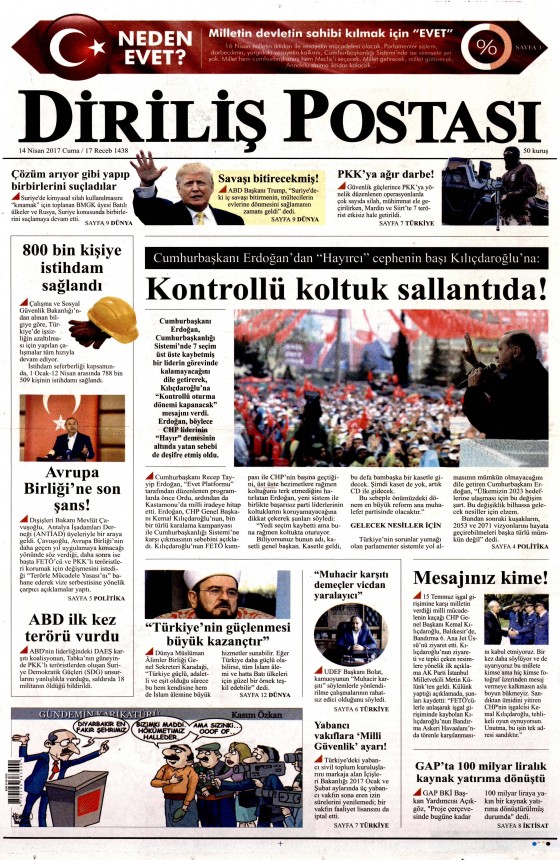 14 Nisan Cuma 2017 gazete manşetleri - 23