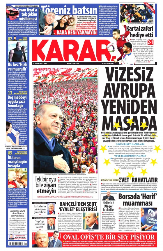 14 Nisan Cuma 2017 gazete manşetleri - 22