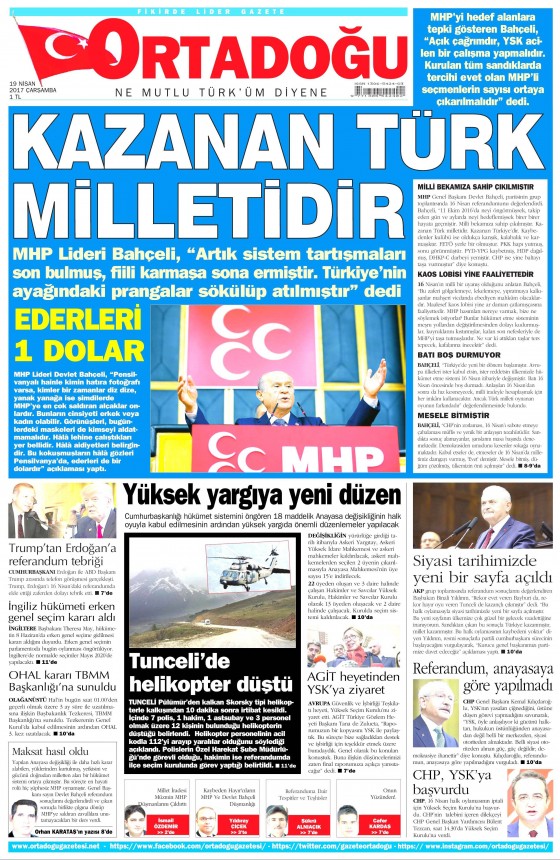 19 Nisan 2017 gazete manşetleri - 4