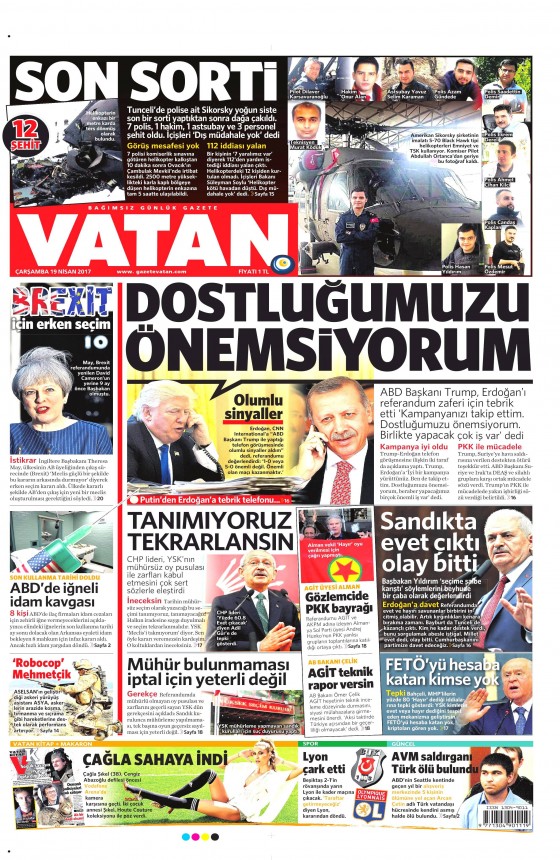 19 Nisan 2017 gazete manşetleri - 7
