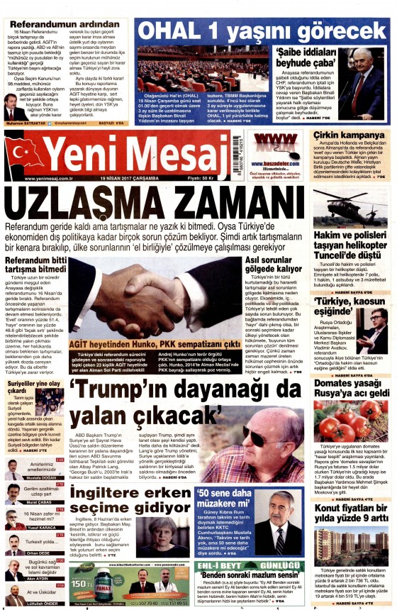19 Nisan 2017 gazete manşetleri - 10