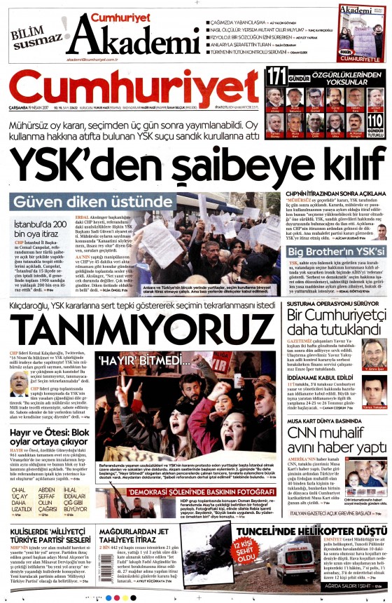 19 Nisan 2017 gazete manşetleri - 14