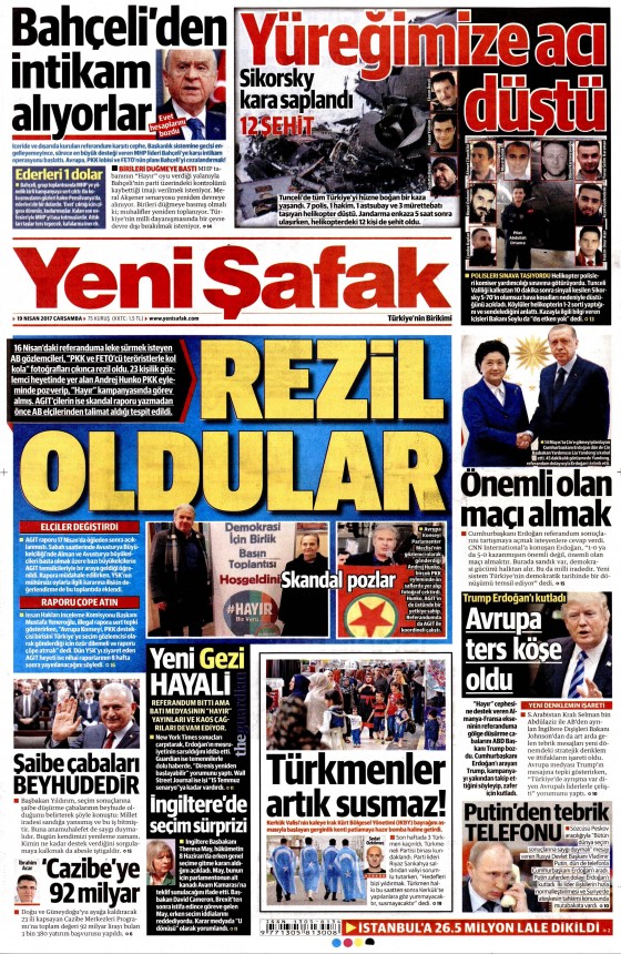 19 Nisan 2017 gazete manşetleri - 20