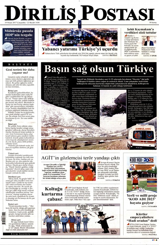 19 Nisan 2017 gazete manşetleri - 22