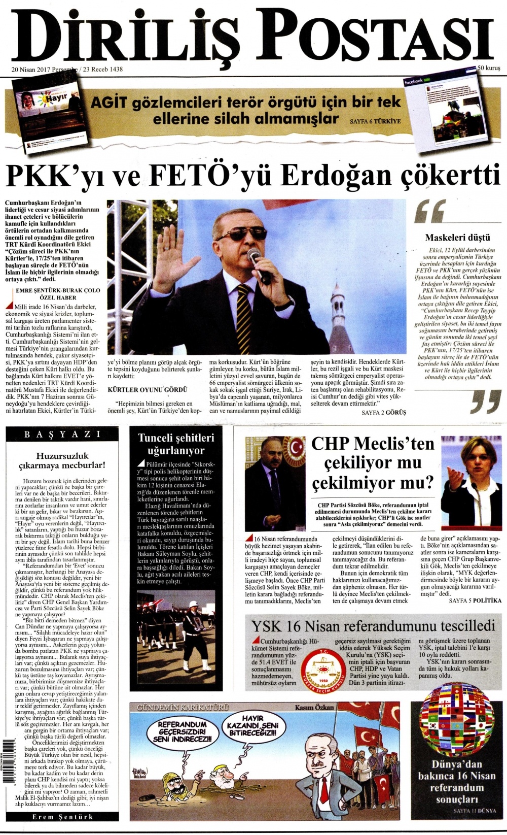 20 Nisan 2017 gazete manşetleri - 3