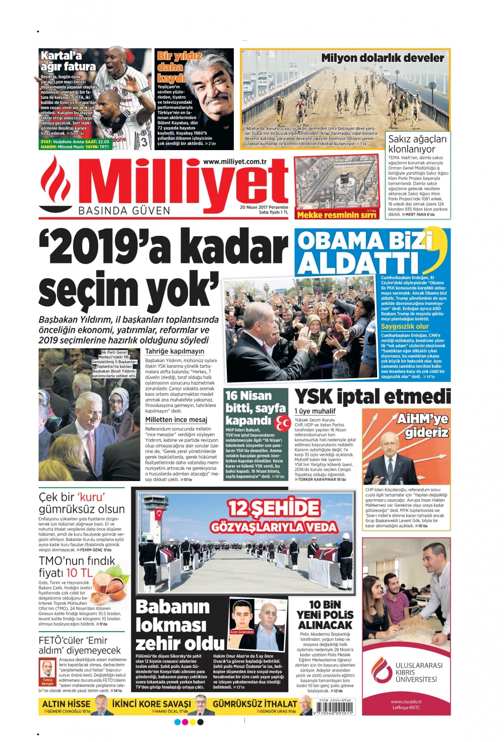 20 Nisan 2017 gazete manşetleri - 6