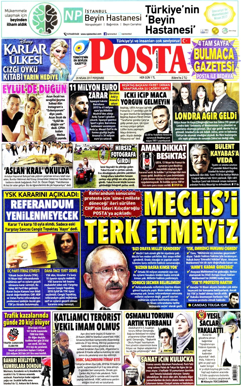 20 Nisan 2017 gazete manşetleri - 8