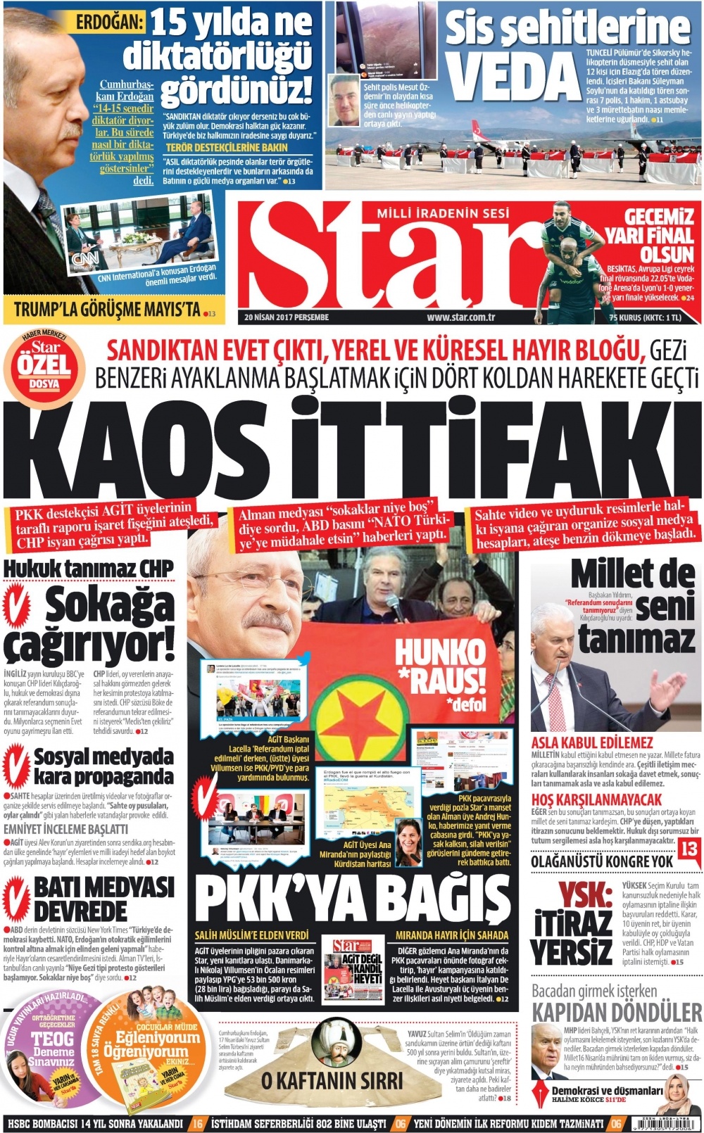 20 Nisan 2017 gazete manşetleri - 10