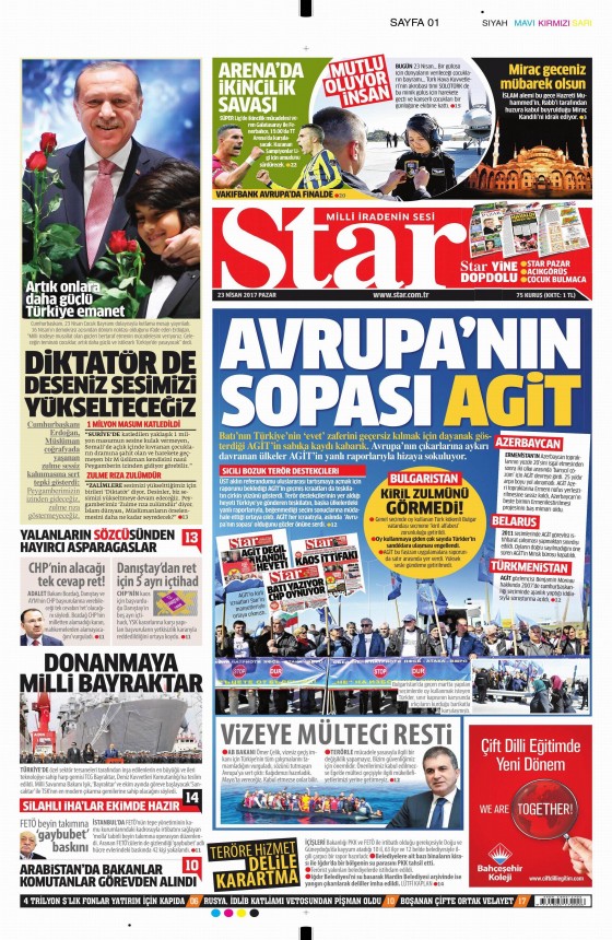 23 Nisan 2017 gazete manşetleri - 8