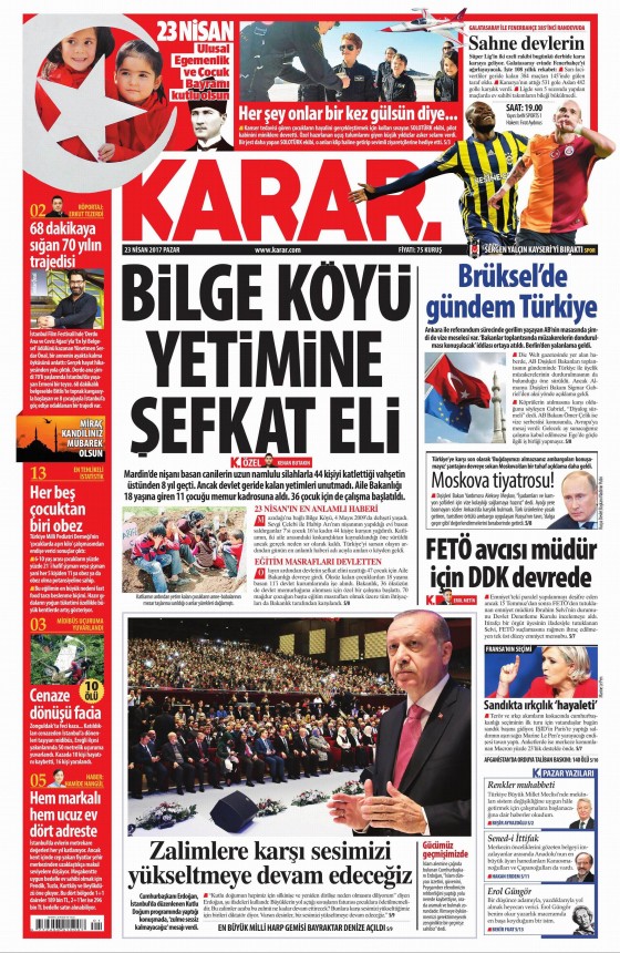 23 Nisan 2017 gazete manşetleri - 9