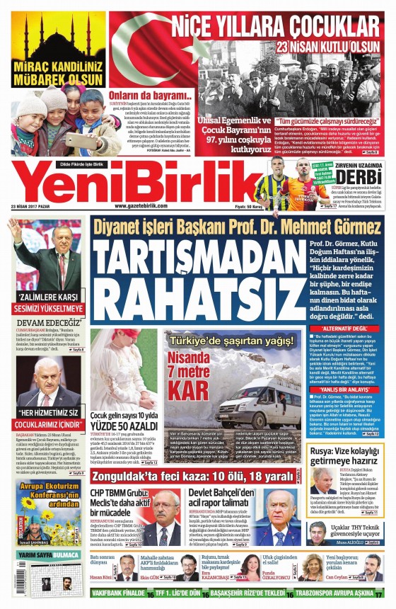 23 Nisan 2017 gazete manşetleri - 11