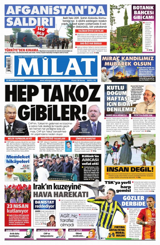 23 Nisan 2017 gazete manşetleri - 17