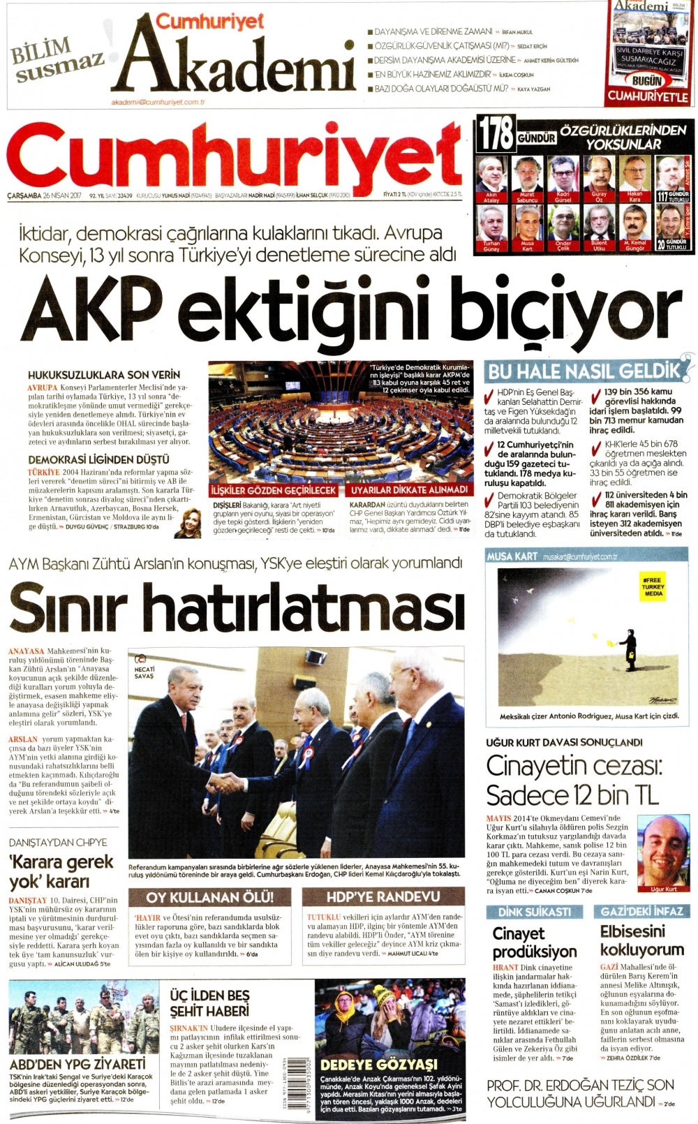 26 Nisan 2017 gazete manşetleri - 817