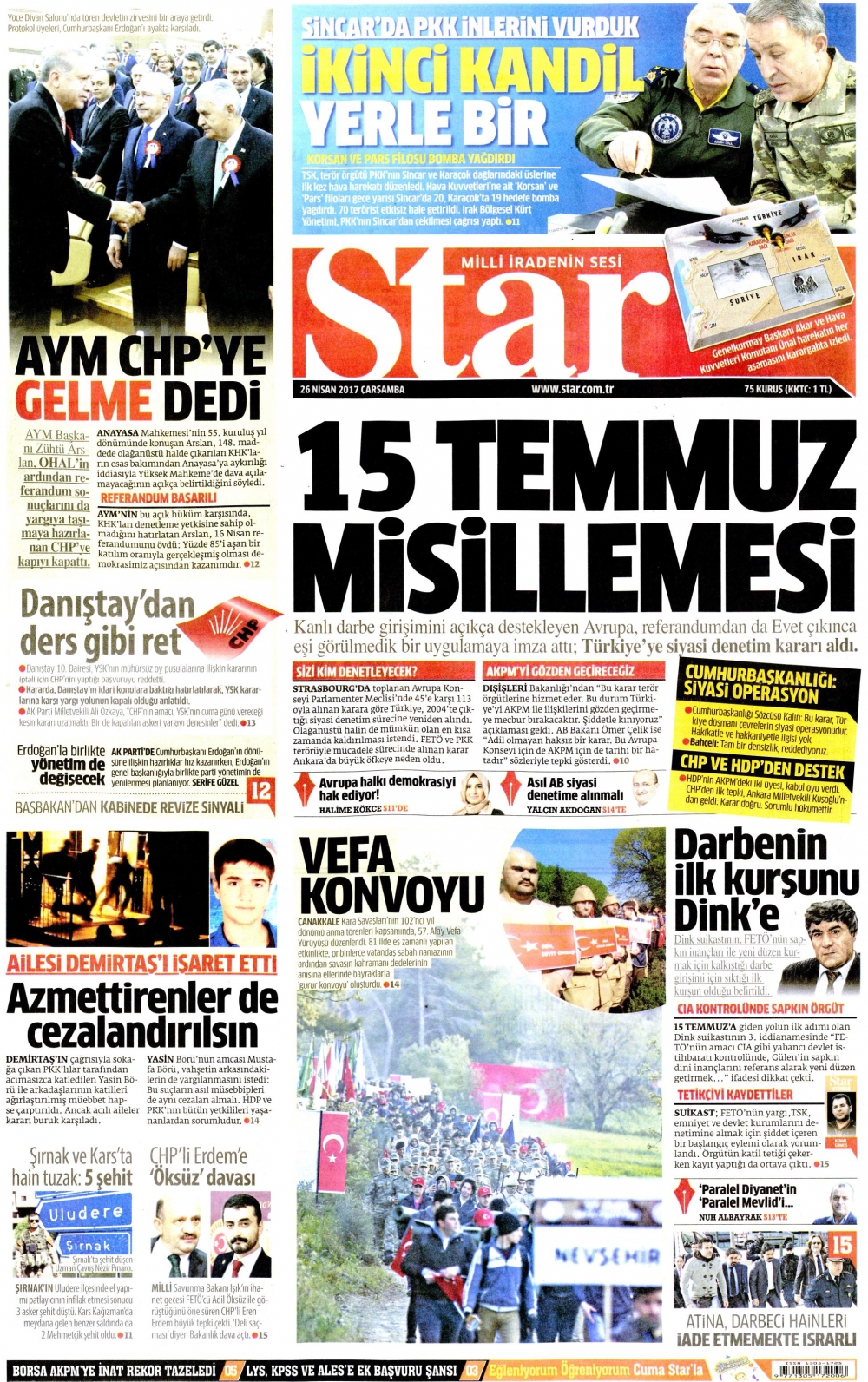 26 Nisan 2017 gazete manşetleri - 1