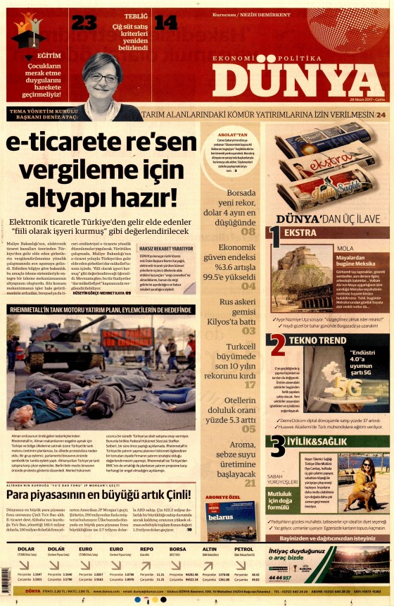 28 Nisan 2017 Cuma gazete manşetleri - 2
