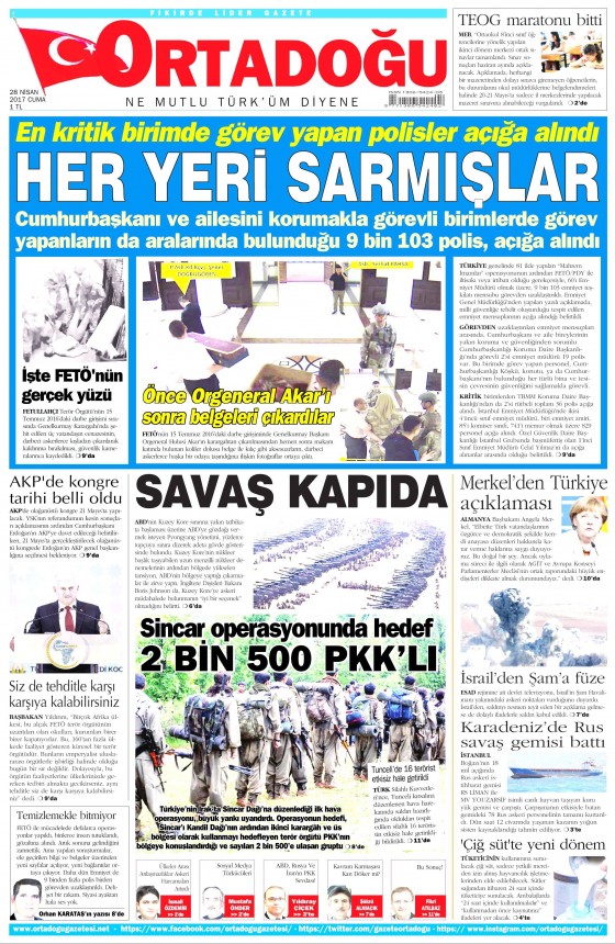 28 Nisan 2017 Cuma gazete manşetleri - 4