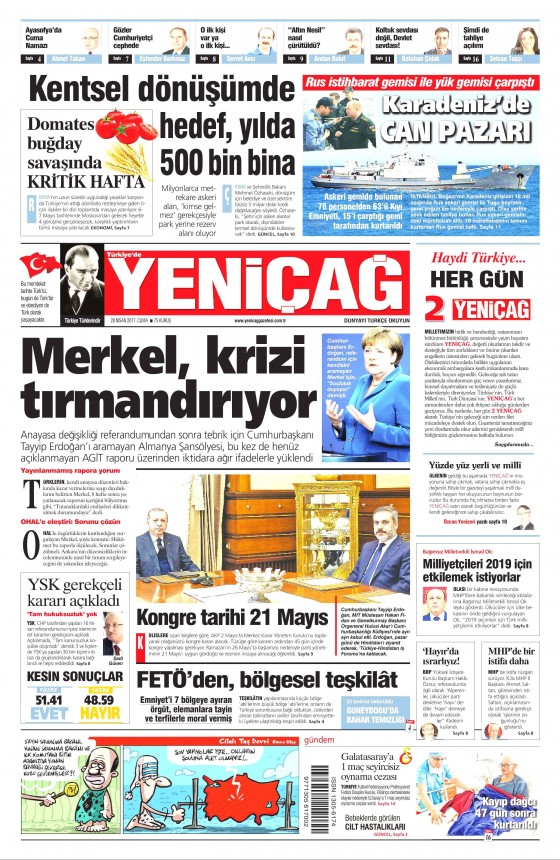 28 Nisan 2017 Cuma gazete manşetleri - 10