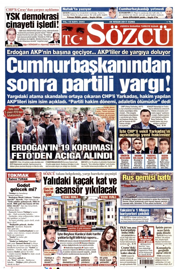 28 Nisan 2017 Cuma gazete manşetleri - 13