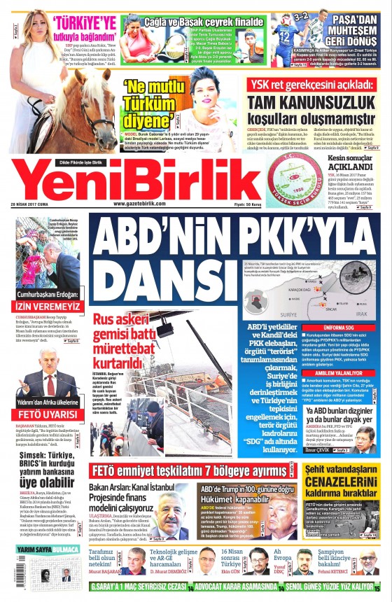 28 Nisan 2017 Cuma gazete manşetleri - 15