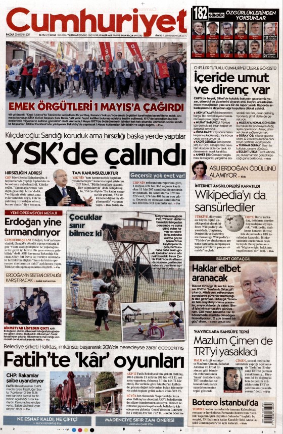 30 Nisan 2017 gazete manşetleri - 2
