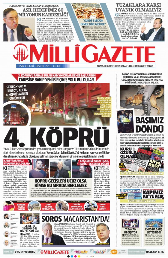 30 Nisan 2017 gazete manşetleri - 4