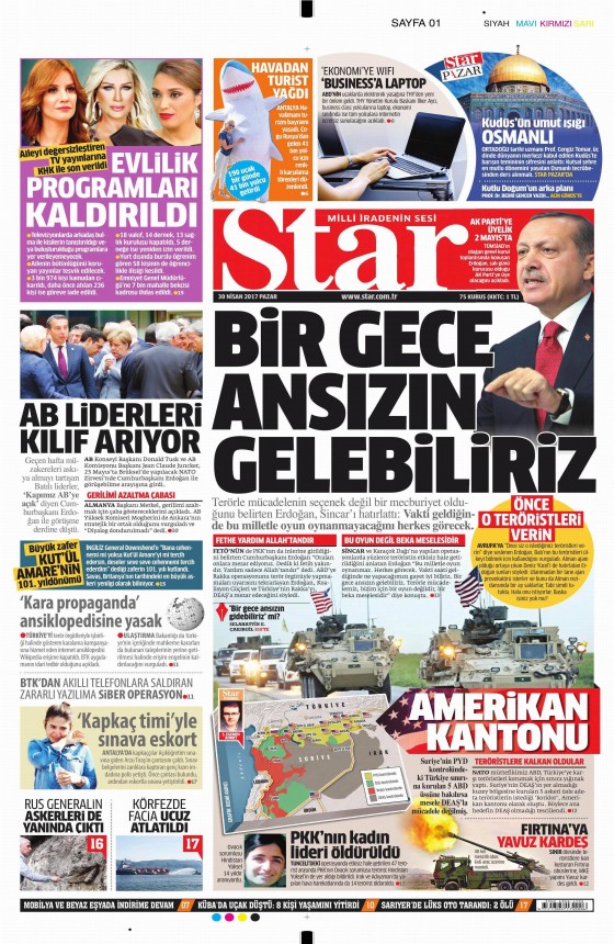 30 Nisan 2017 gazete manşetleri - 7