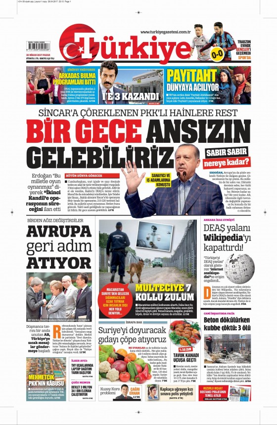 30 Nisan 2017 gazete manşetleri - 8