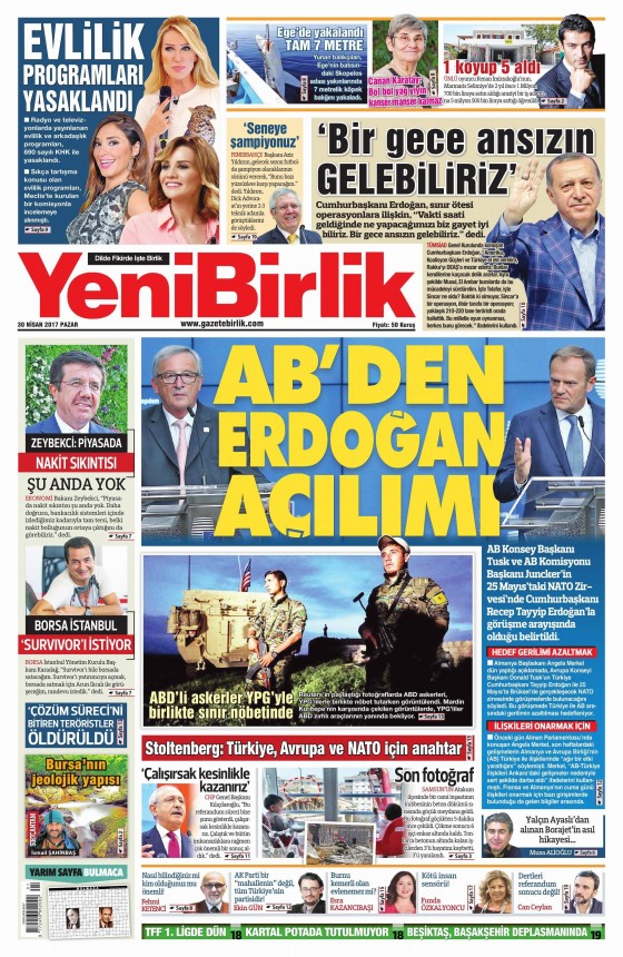 30 Nisan 2017 gazete manşetleri - 14