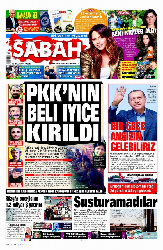 30 Nisan 2017 gazete manşetleri - 15